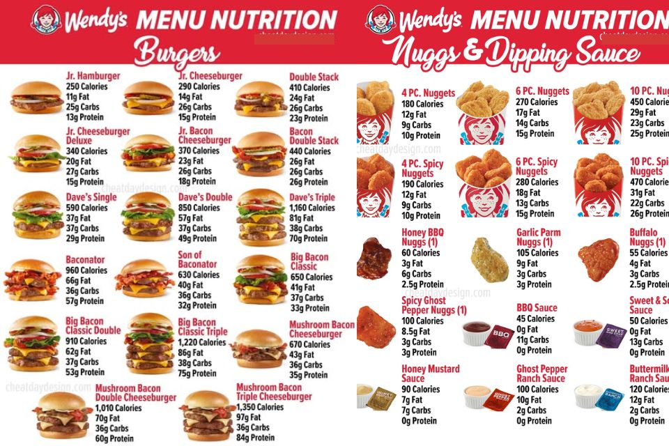 wendy's menu with pictures and prices